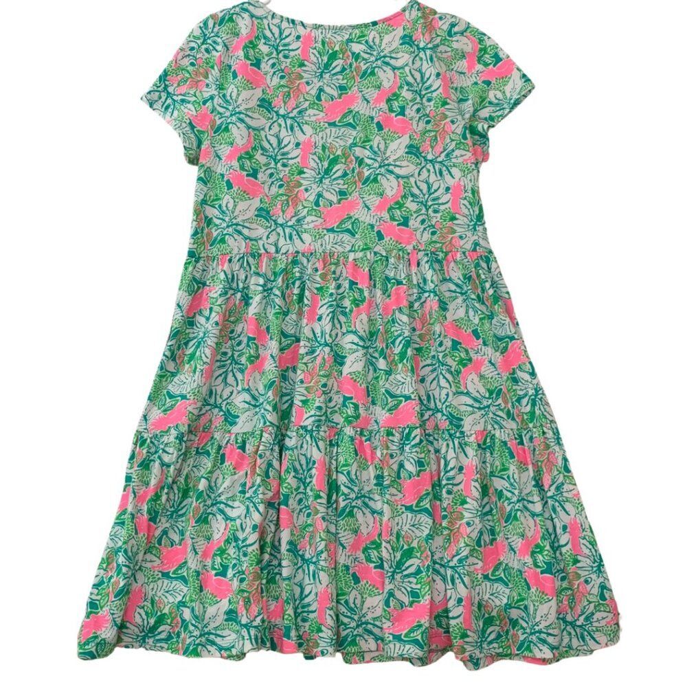 Lilly Pulitzer Geanna Swing Tiered Dress Just Wing It Botanical Green Size M - Picture 4 of 8